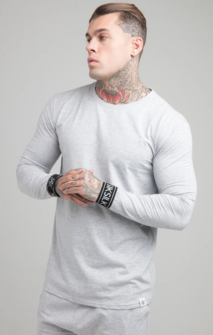 Grey Marl Long Sleeve T-Shirt