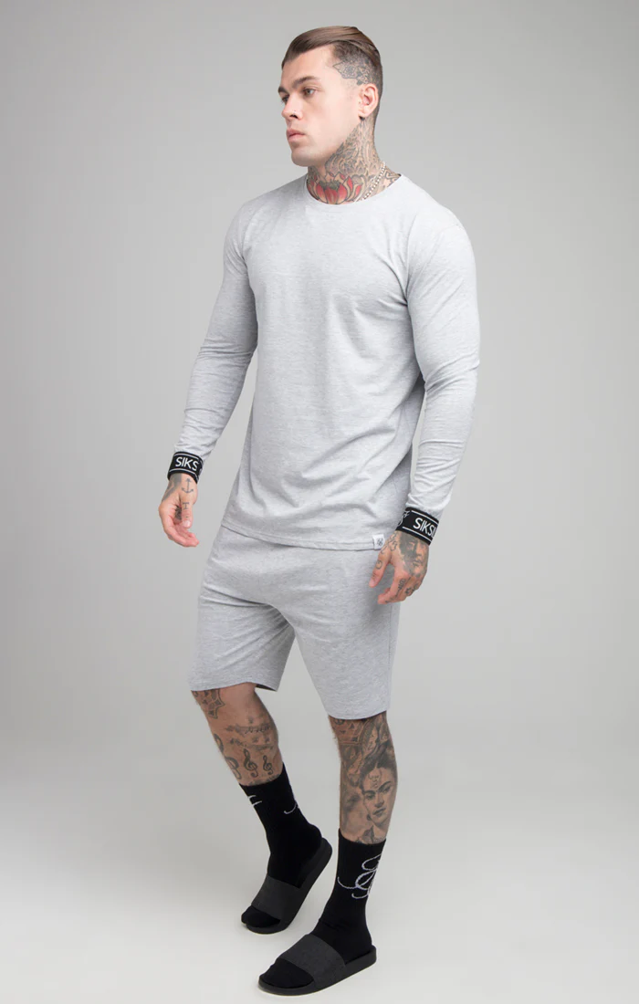 Grey Marl Long Sleeve T-Shirt - Image 2