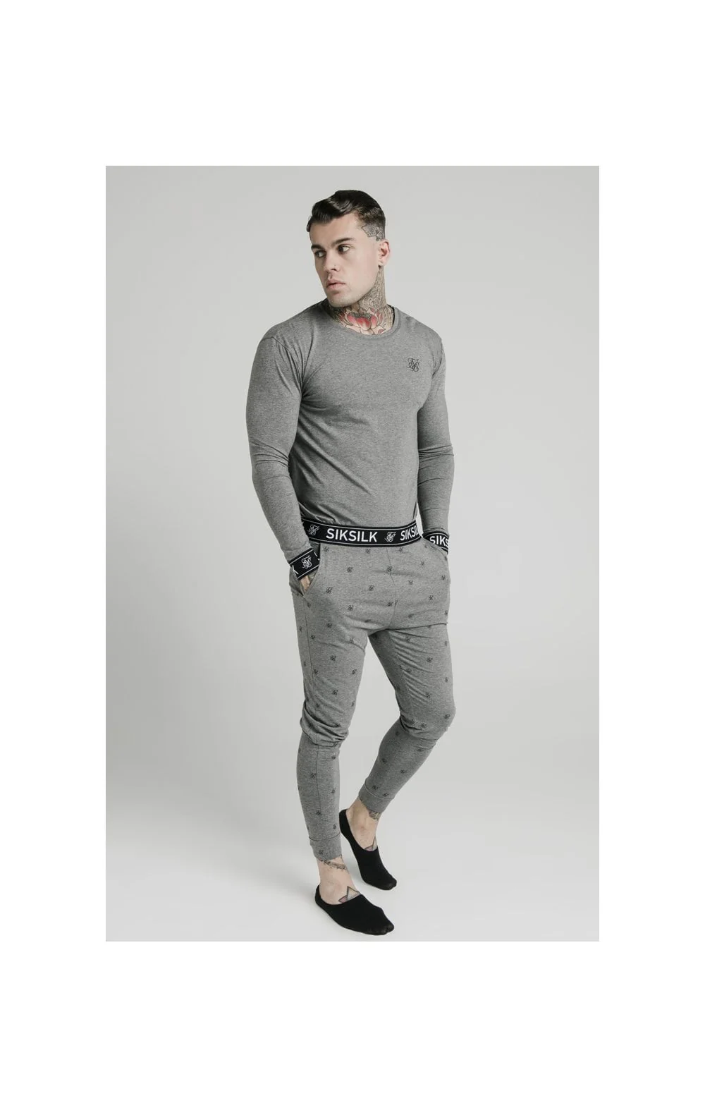 Grey Marl Long Sleeve T-Shirt - Image 3