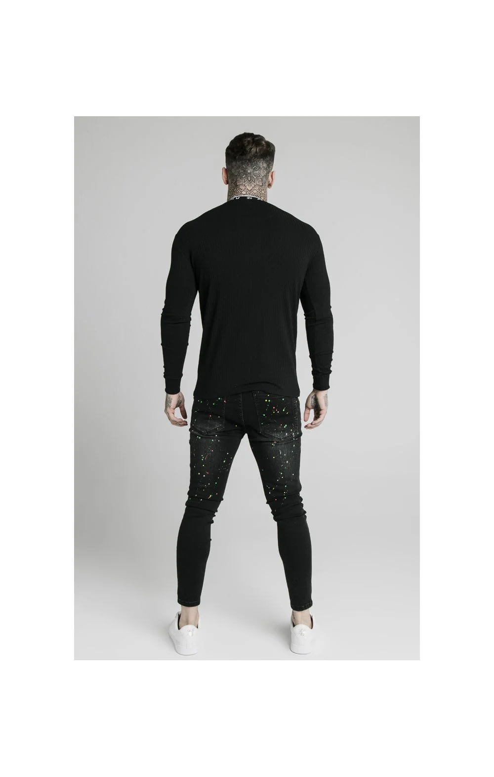 SikSilk L/S Rib Knit Tee - Black - Image 7