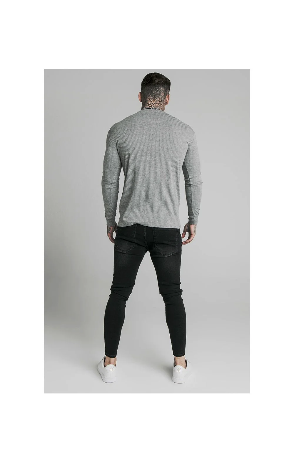 SikSilk L/S Rib Knit Tee - Grey - Image 6