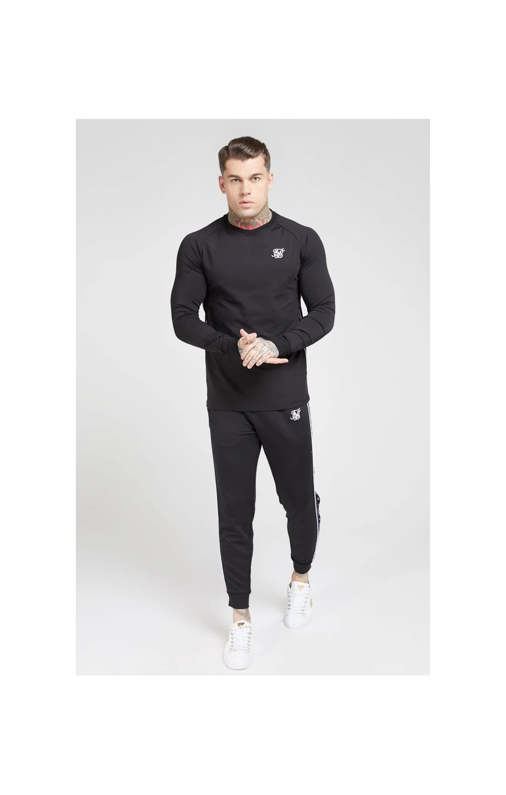 SikSilk L/S Tape Performance Sweater - Black - Image 3