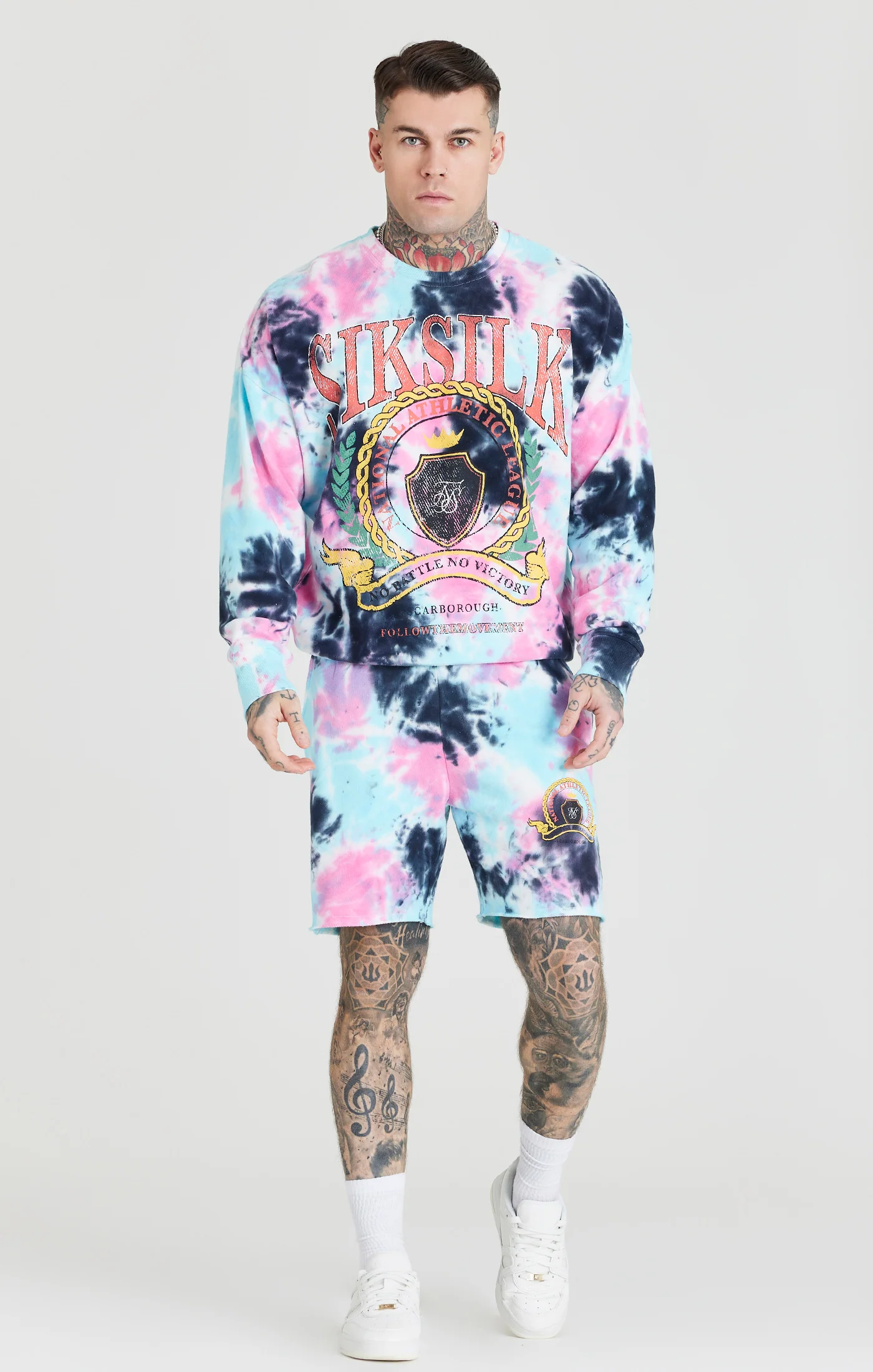 White Tie Dye Varsity Sweatshirt - Image 2