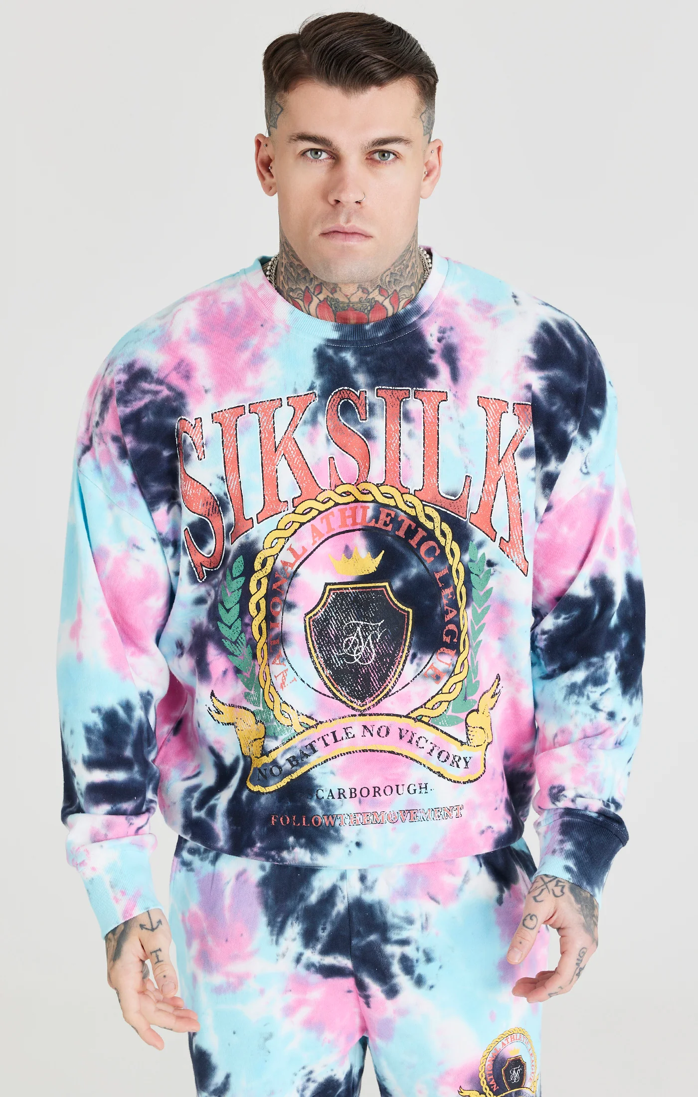 White Tie Dye Varsity Sweatshirt - Image 5