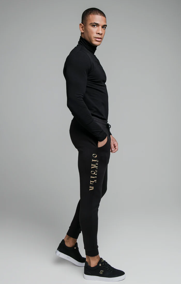 SikSilk L/S Turtle Neck Gym Tee - Black - Image 3