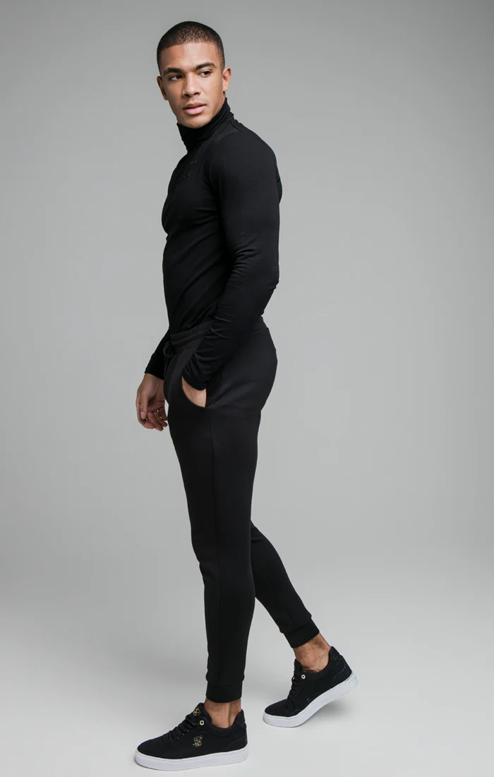 SikSilk L/S Turtle Neck Gym Tee - Black - Image 4