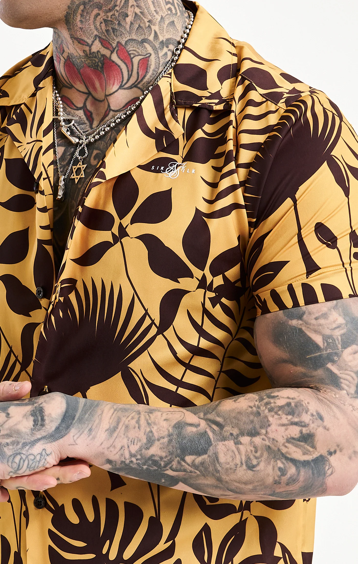 Yellow Leaf Print Resort Shirt - Image 2