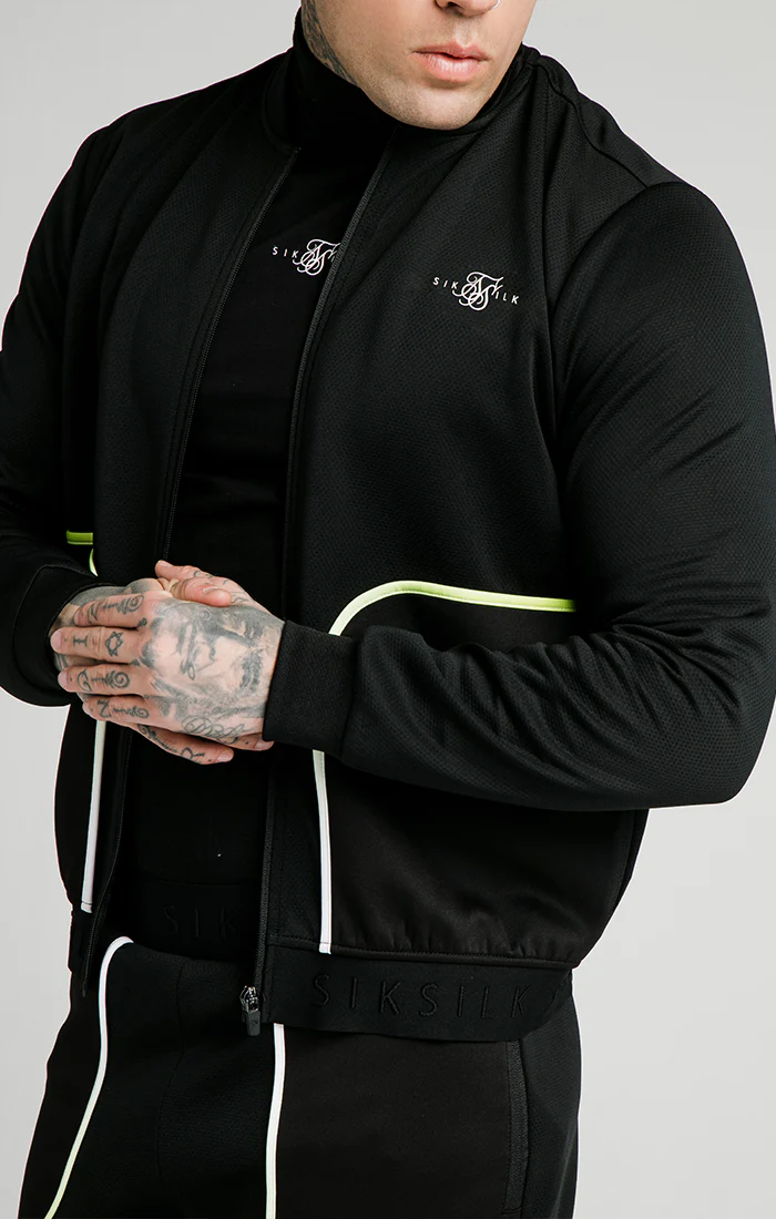 SikSilk Legacy Fade Bomber – Black & Fluro White - Image 2