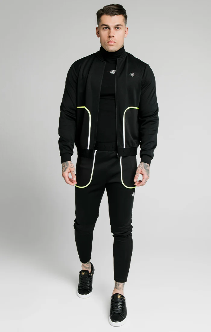 SikSilk Legacy Fade Bomber – Black & Fluro White - Image 3