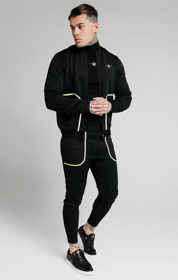 SikSilk Legacy Fade Bomber – Black & Fluro White - Image 4