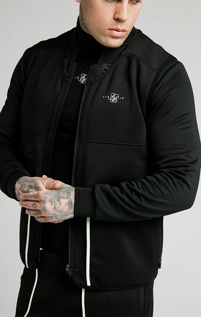 SikSilk Legacy Fade Utility Vest – Black & Fluro White - Image 2