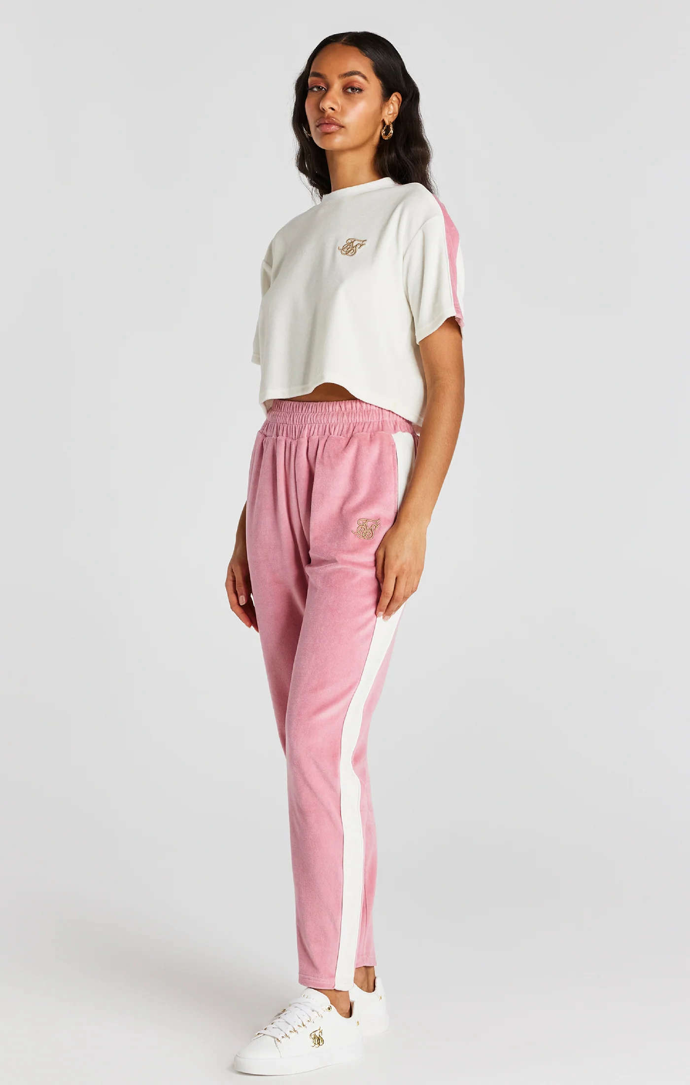 Ecru Velour Crop T-Shirt - Image 3