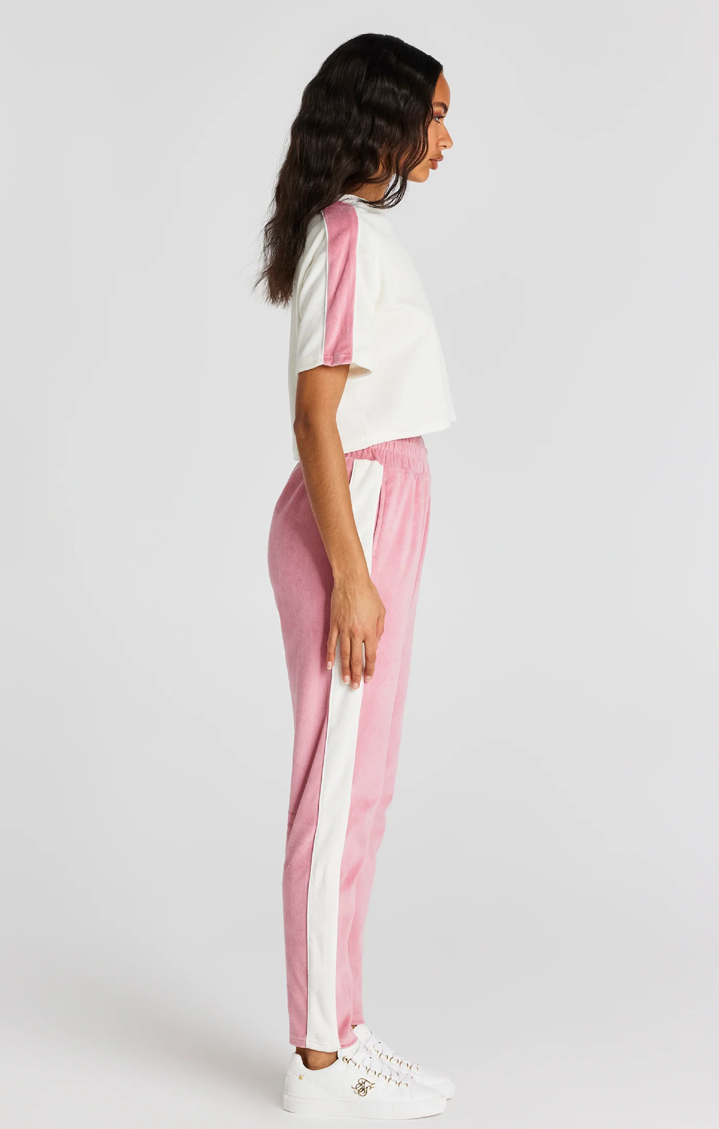Ecru Velour Crop T-Shirt - Image 4