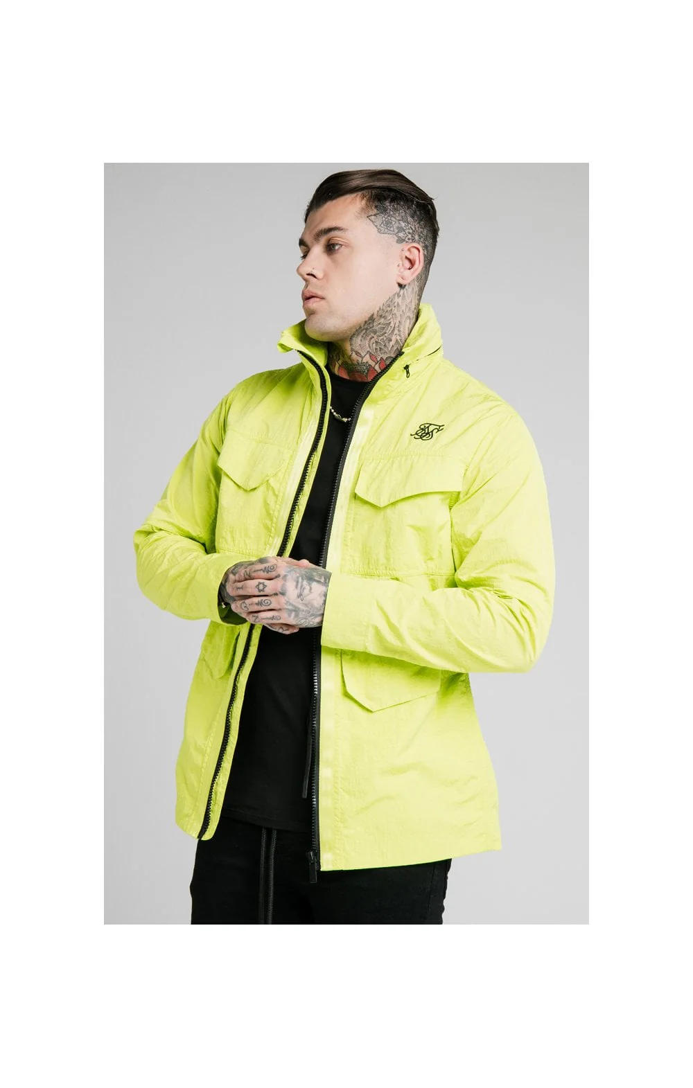 SikSilk Lightweight Zip Jacket - Fluro Green