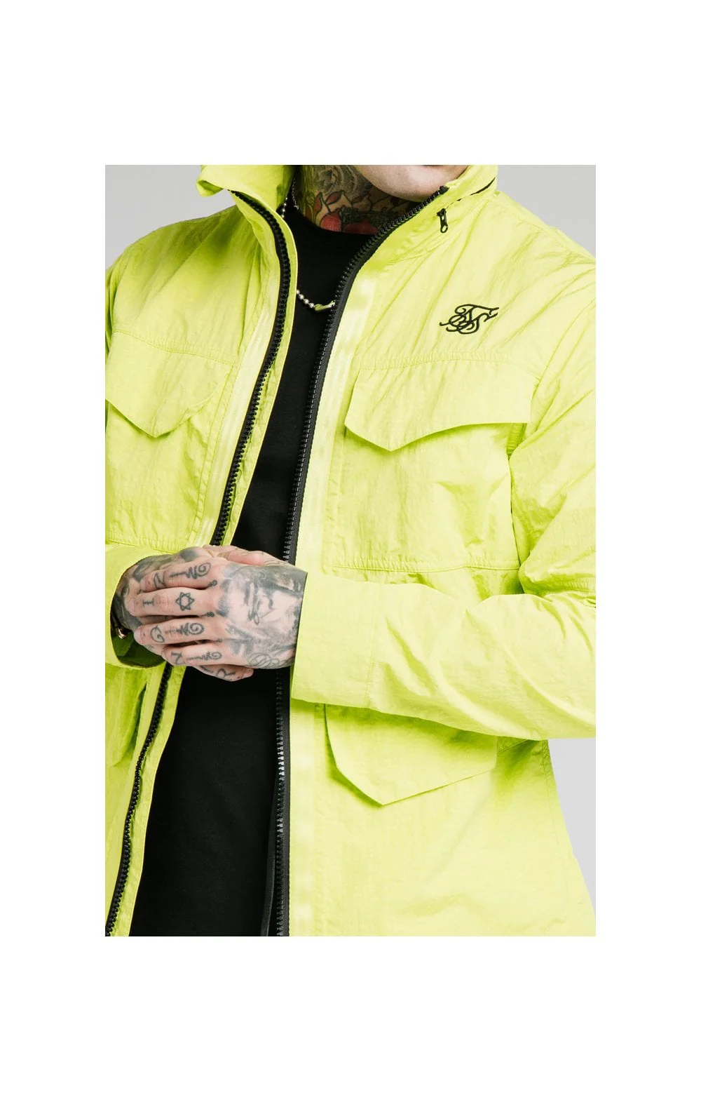 SikSilk Lightweight Zip Jacket - Fluro Green - Image 2