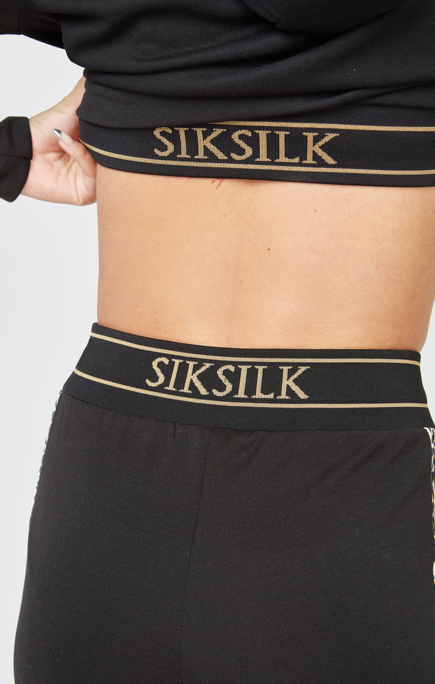 Black Leopard Print Panelled Track Pant - Image 6