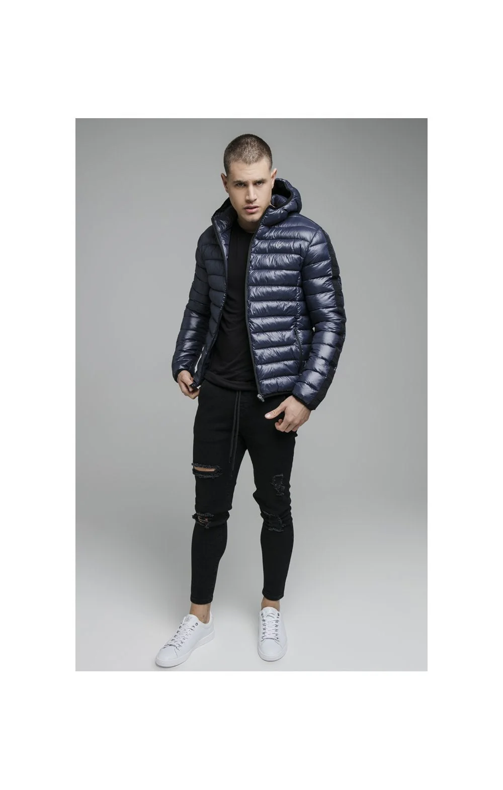Navy Lightweight Bubble Jacket