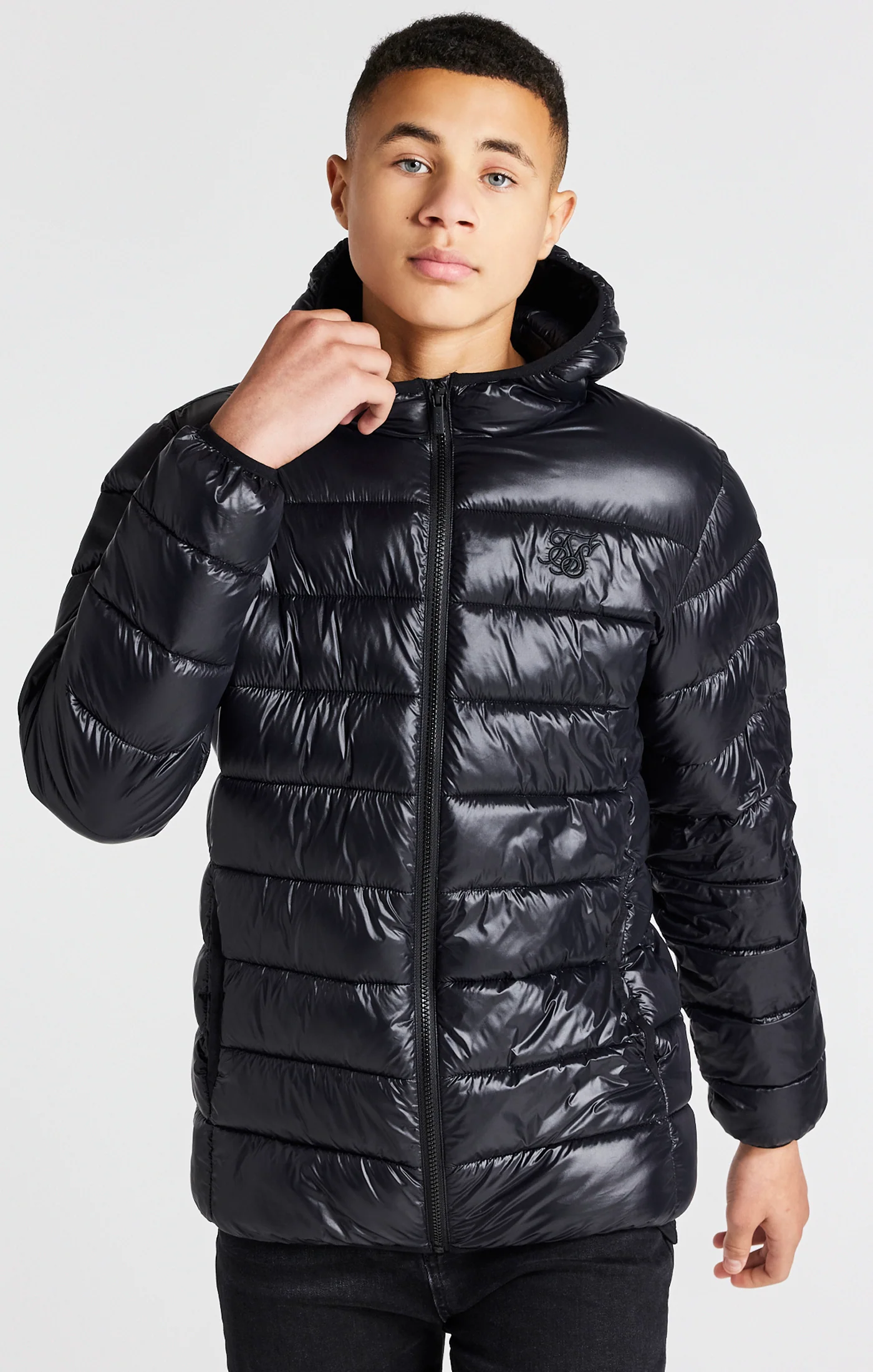 Boys Black Lightweight Bubble Jacket