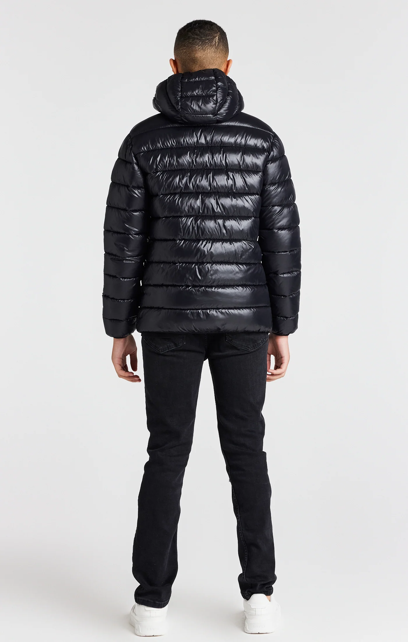 Boys Black Lightweight Bubble Jacket - Image 5