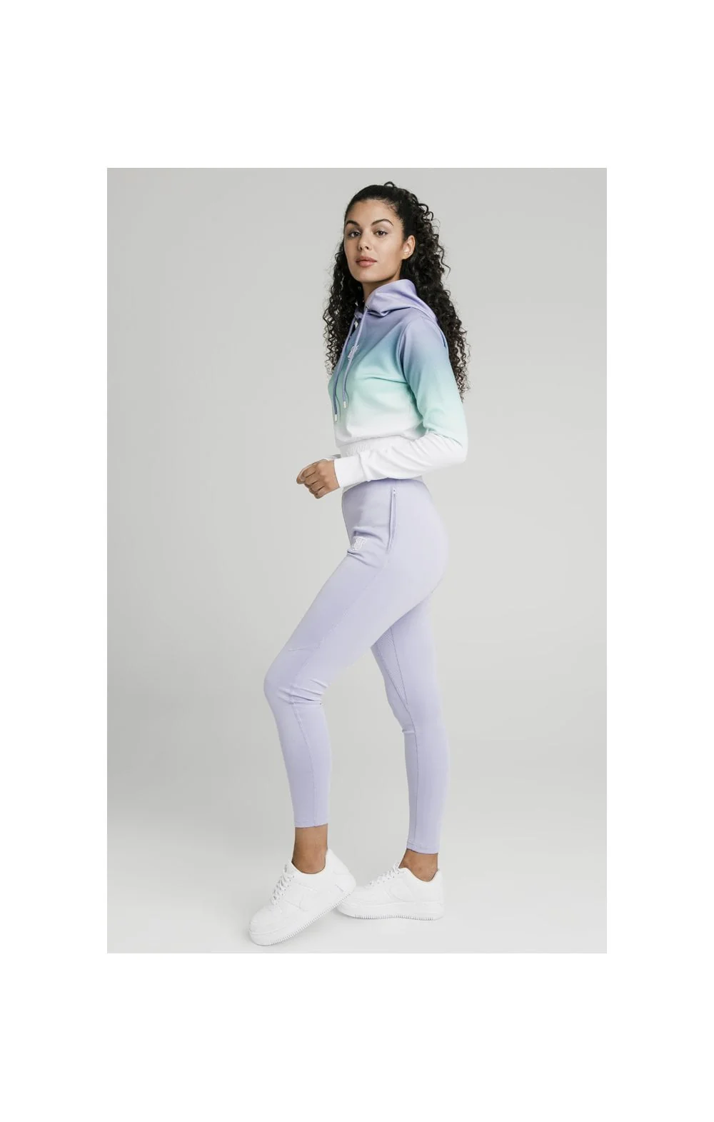 SikSilk Lilac Haze Track Top - Lilac,Turquoise & White - Image 5