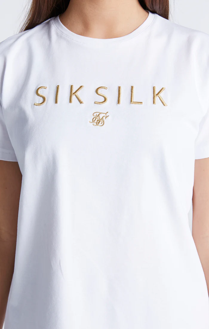 Girls White Logo Boyfriend T-Shirt - Image 2