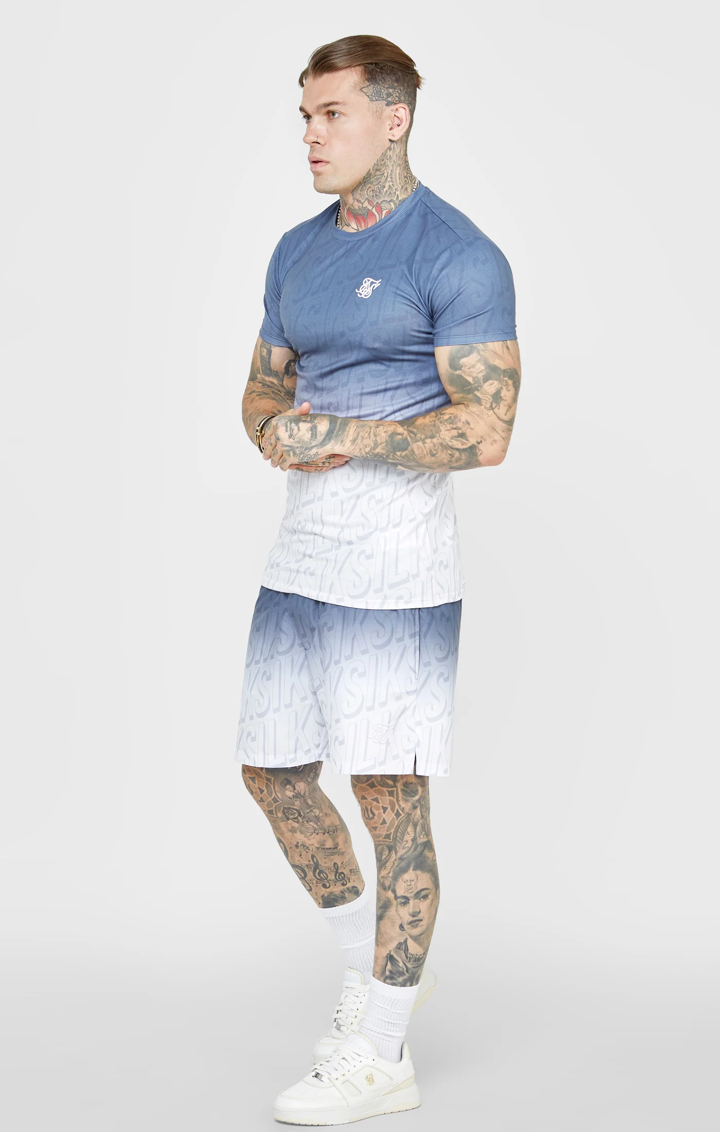 Navy Fade Muscle Fit T-Shirt - Image 3