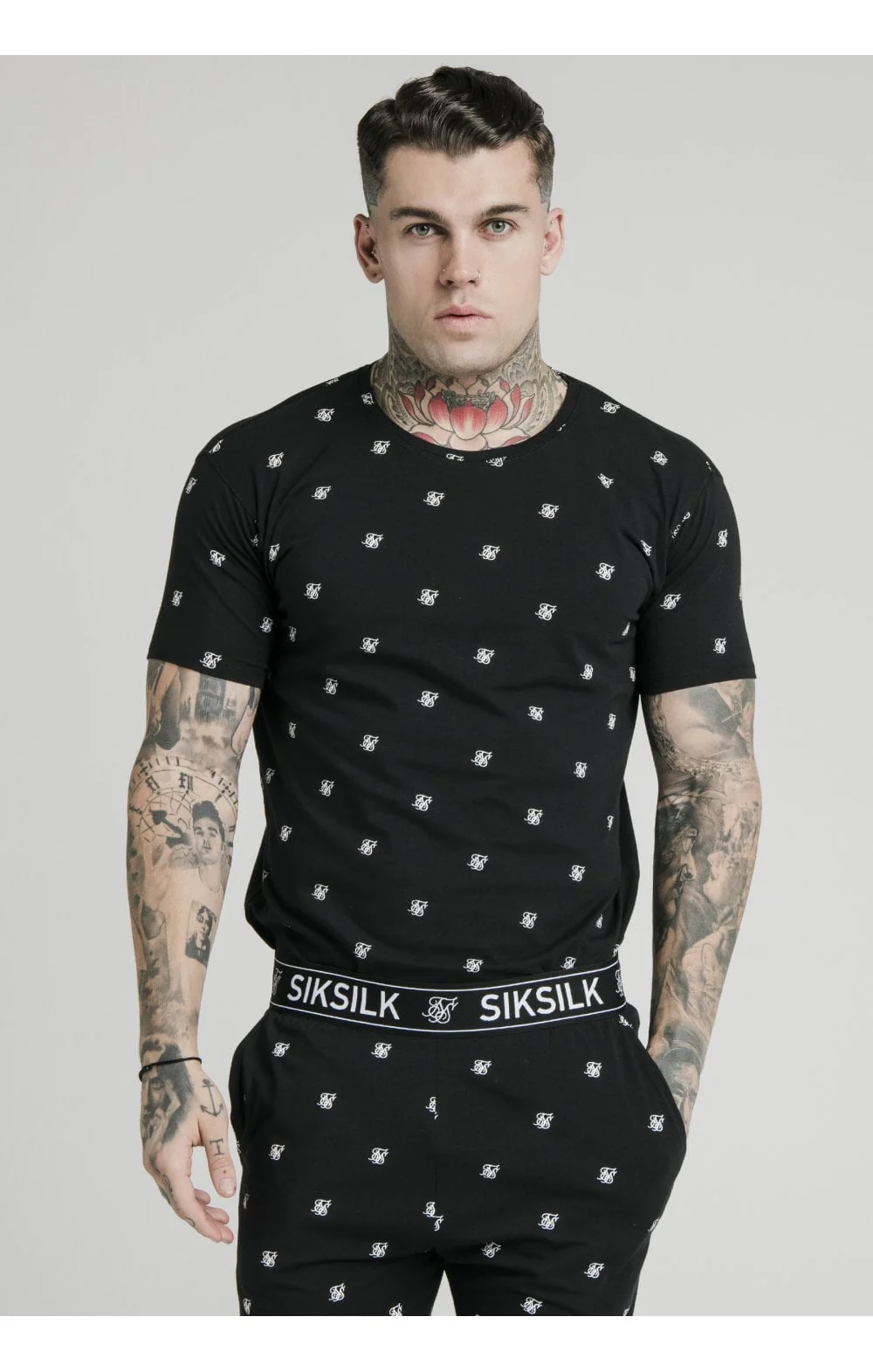 SikSilk Logo Jersey Shorts - Black - Image 3