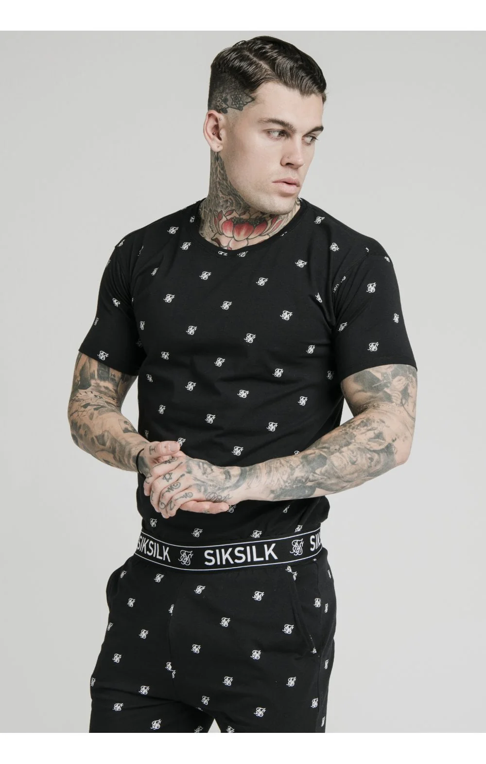 SikSilk Logo Jersey Shorts - Black - Image 4