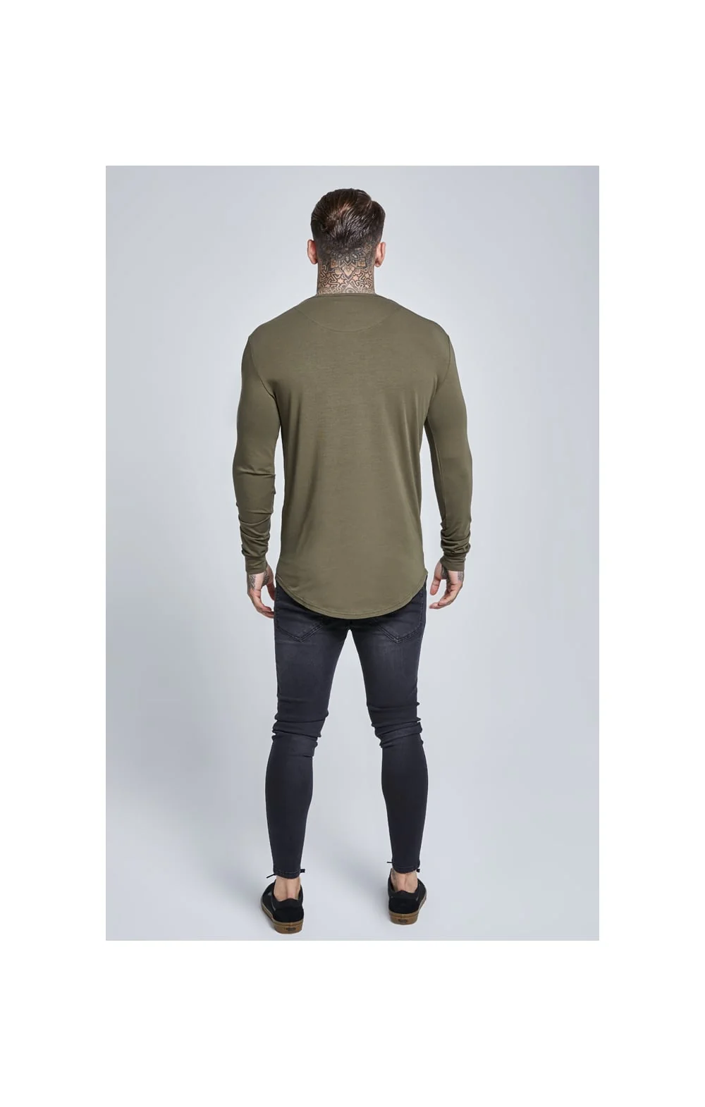 Khaki Long Sleeve Muscle Fit T-Shirt - Image 5