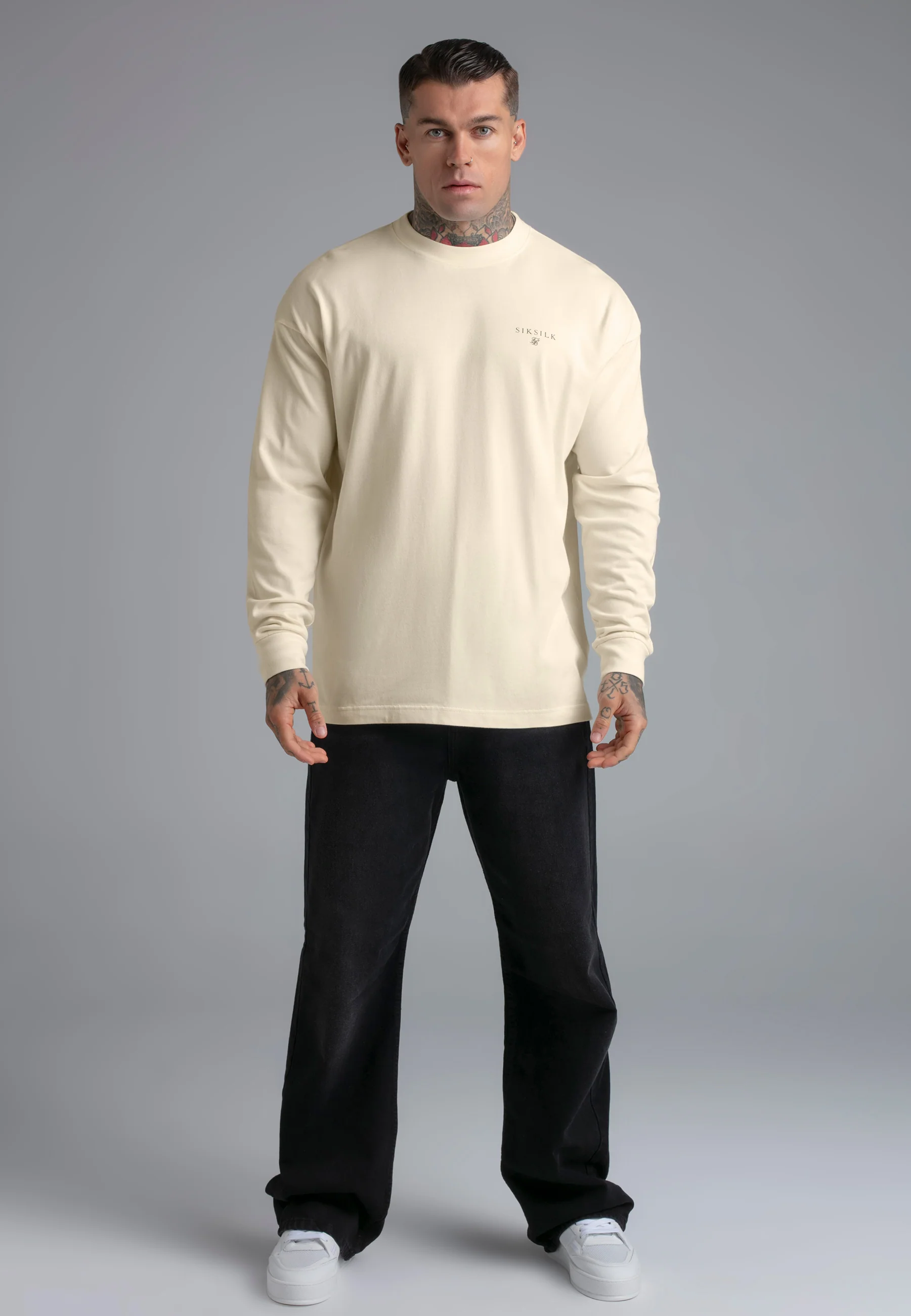 Ecru Long Sleeve T-Shirt - Image 3