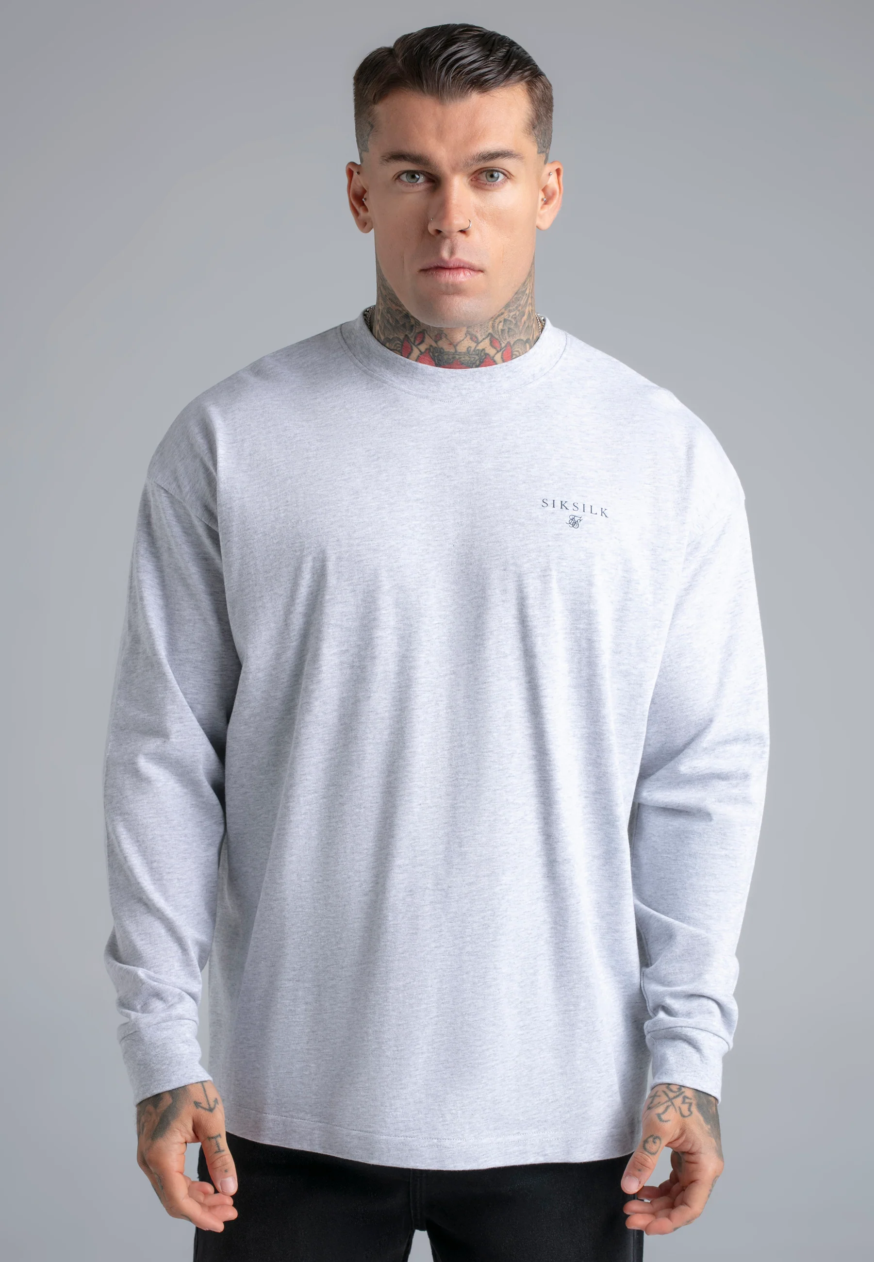 Grey Marl Long Sleeve T-Shirt