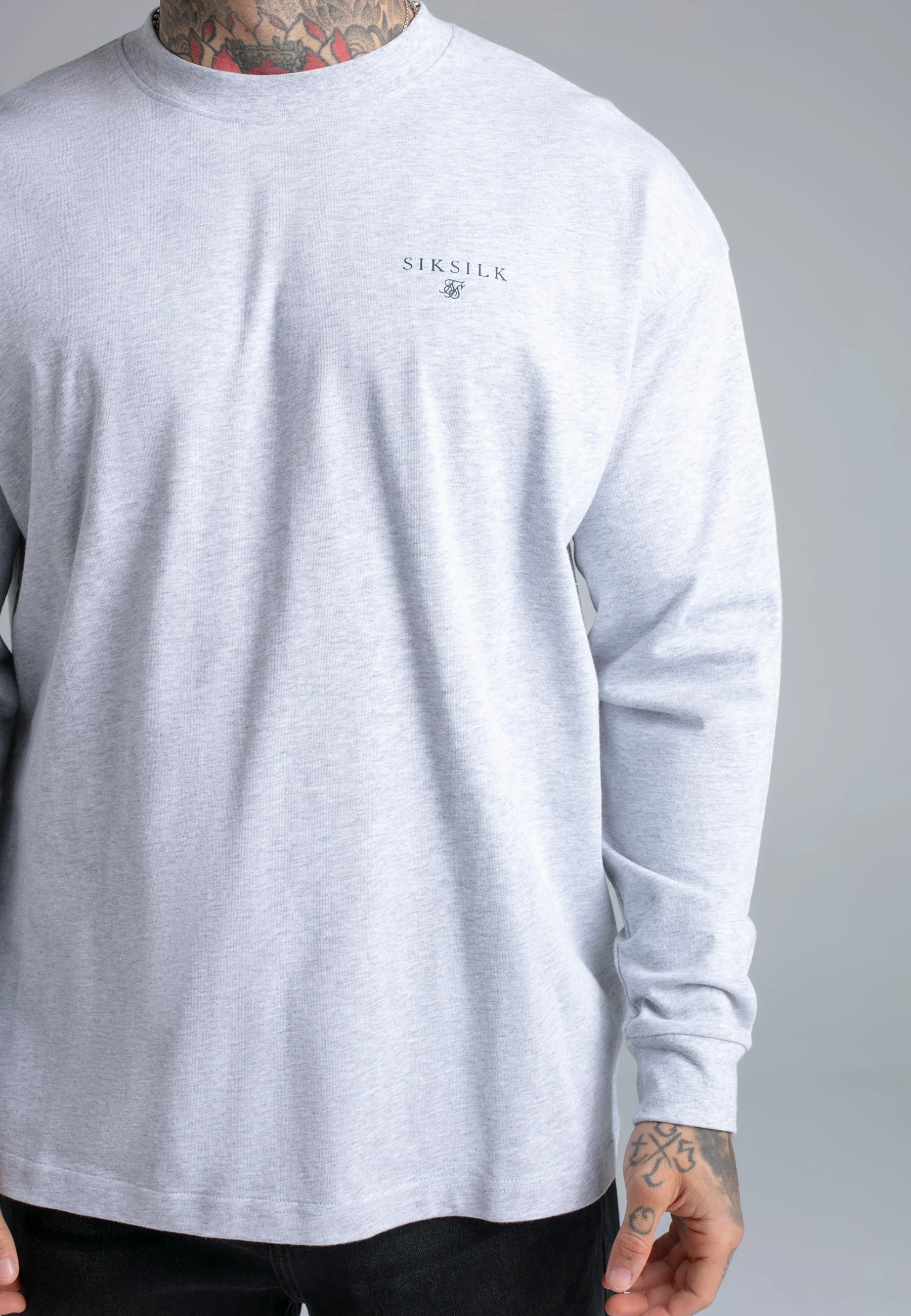 Grey Marl Long Sleeve T-Shirt - Image 2