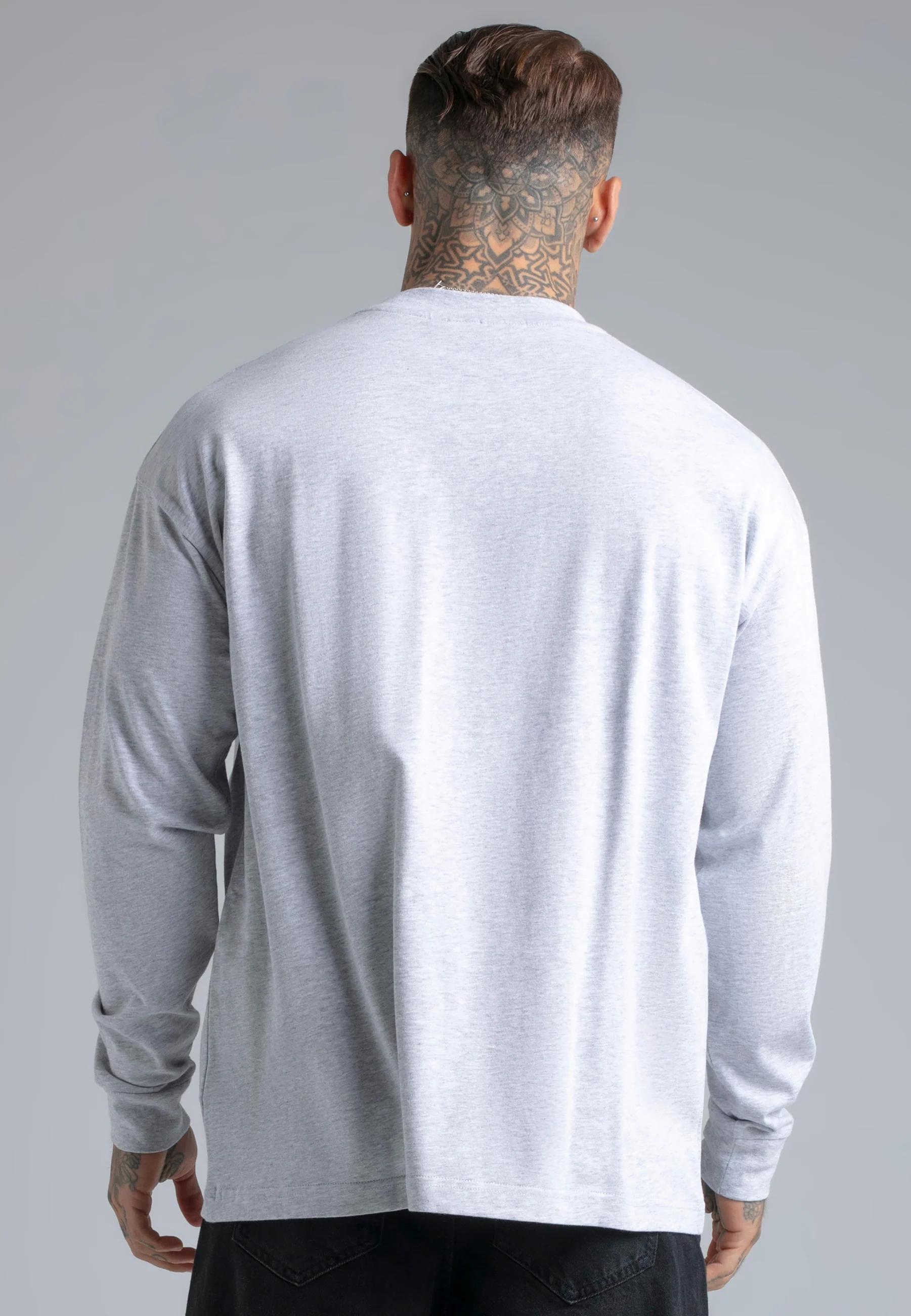 Grey Marl Long Sleeve T-Shirt - Image 5