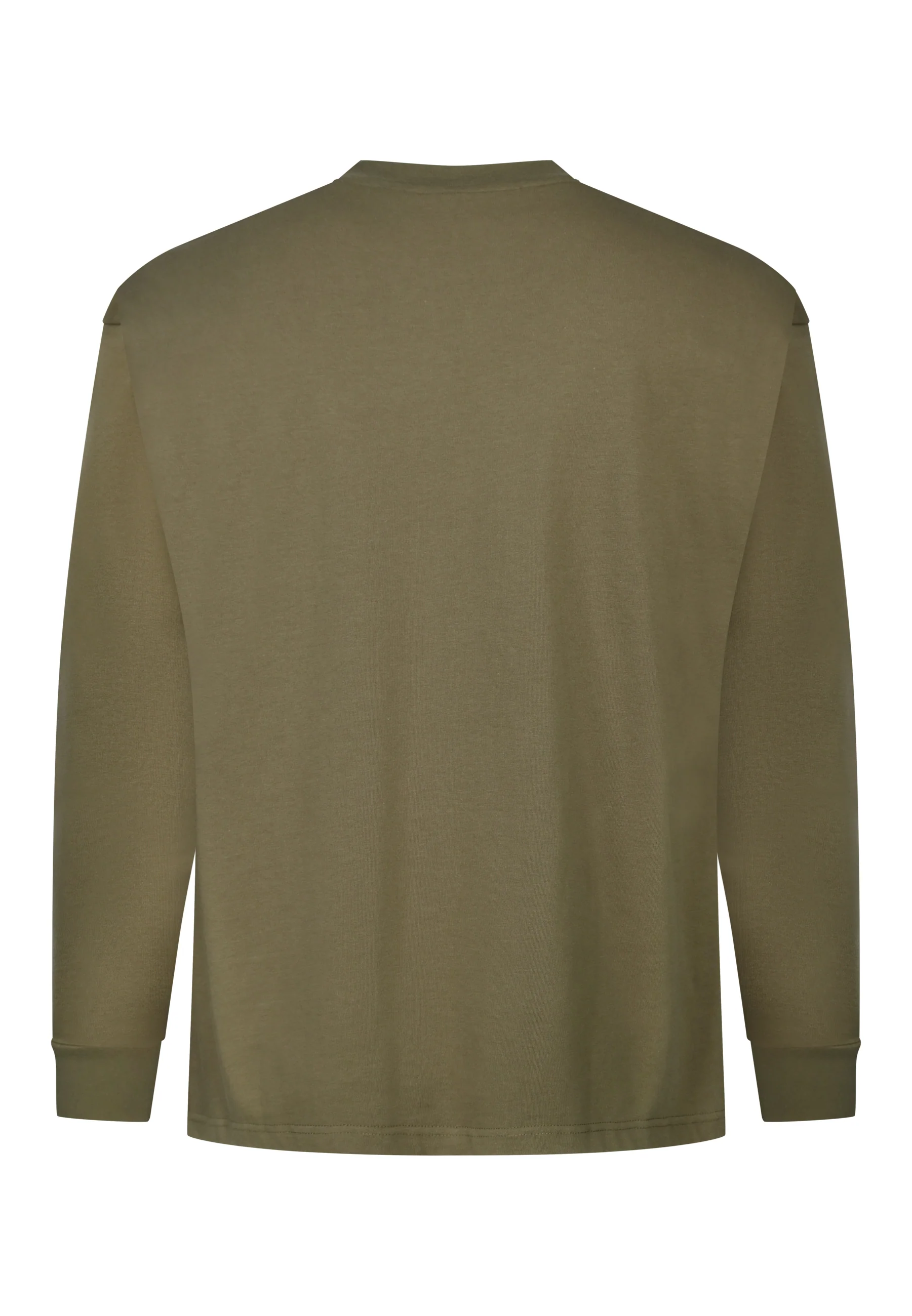 Khaki Green Long Sleeve T-Shirt - Image 7