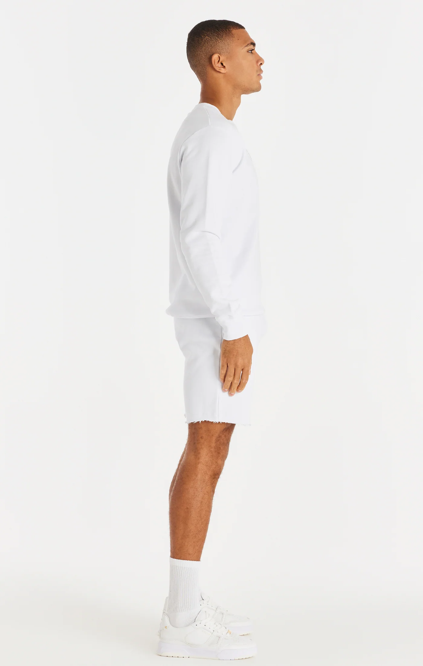 SikSilk Long Sleeve Utility Flight Sweater - White - Image 6