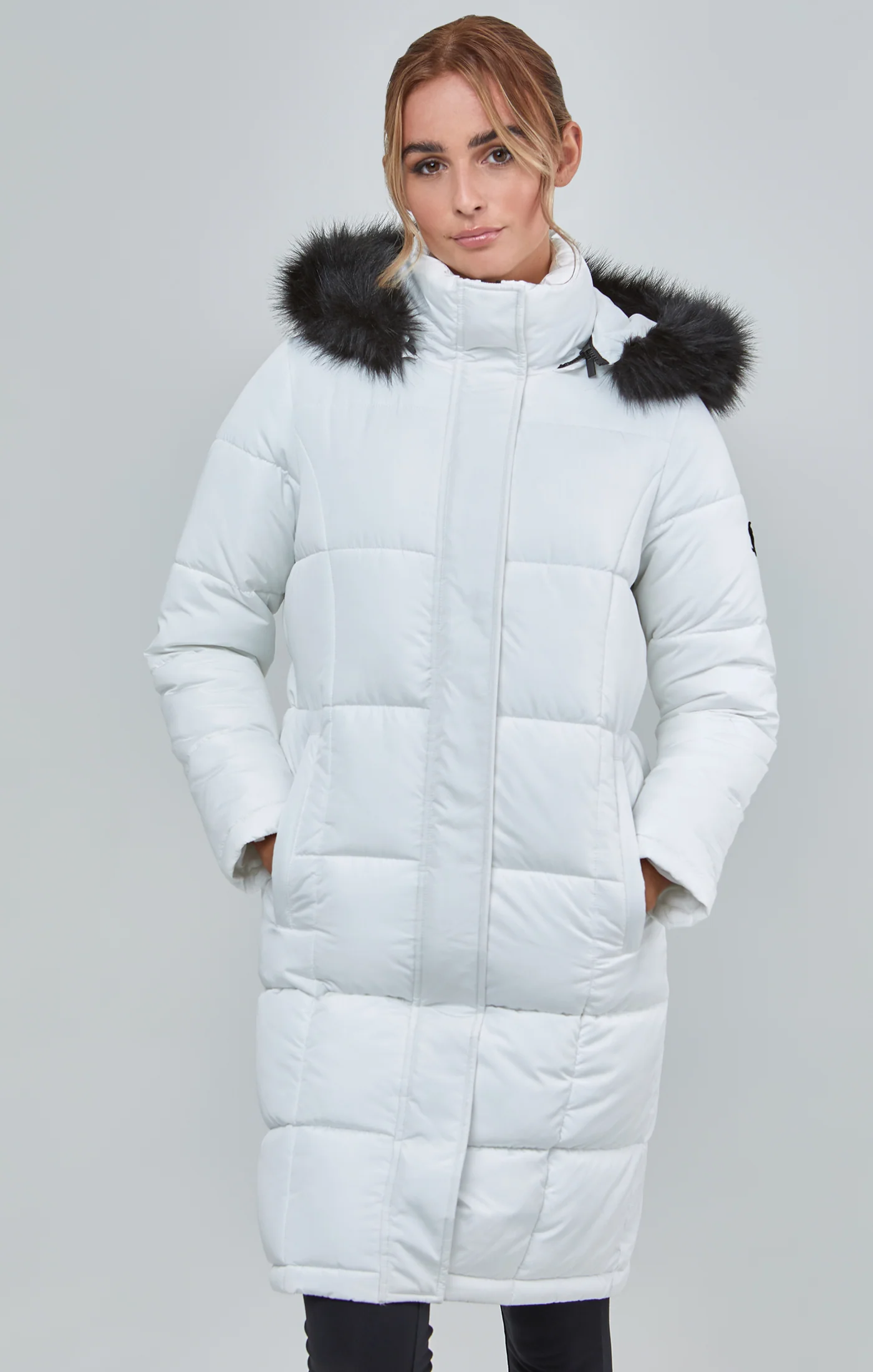 White Longline Padded Parka
