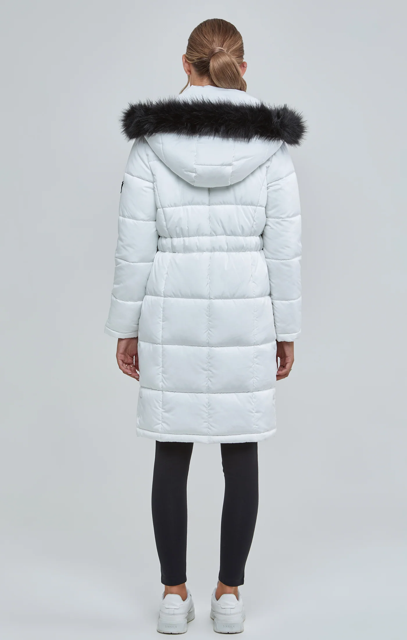 White Longline Padded Parka - Image 5