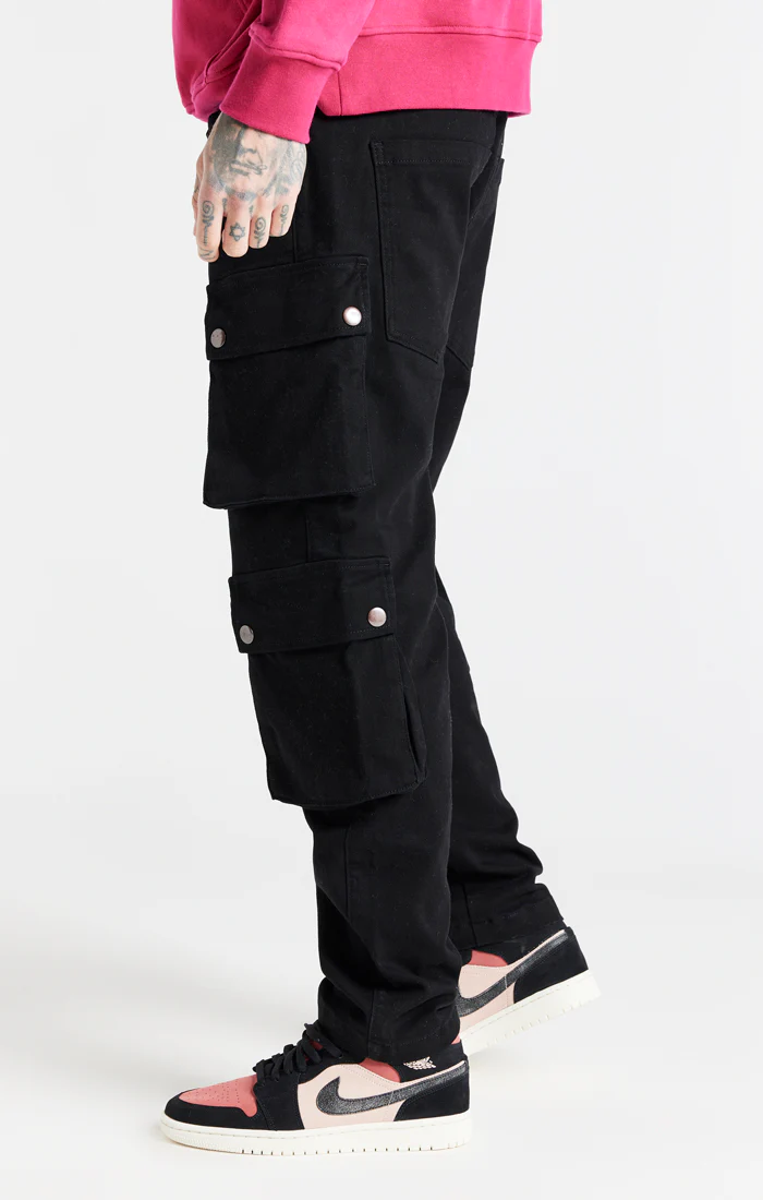 Black Loose Fit Cargo Pant - Image 2