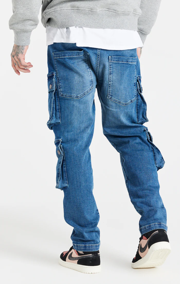 Blue Loose Fit Cargo Pant - Image 3