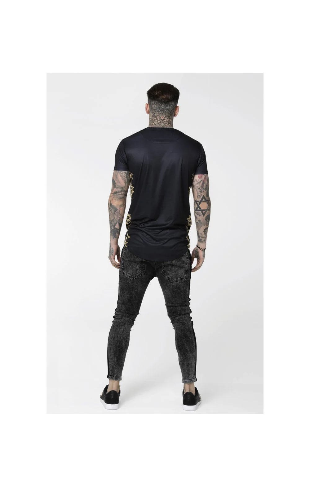 SikSilk Low Rise Cartel Denims - Black Acid Wash - Image 6