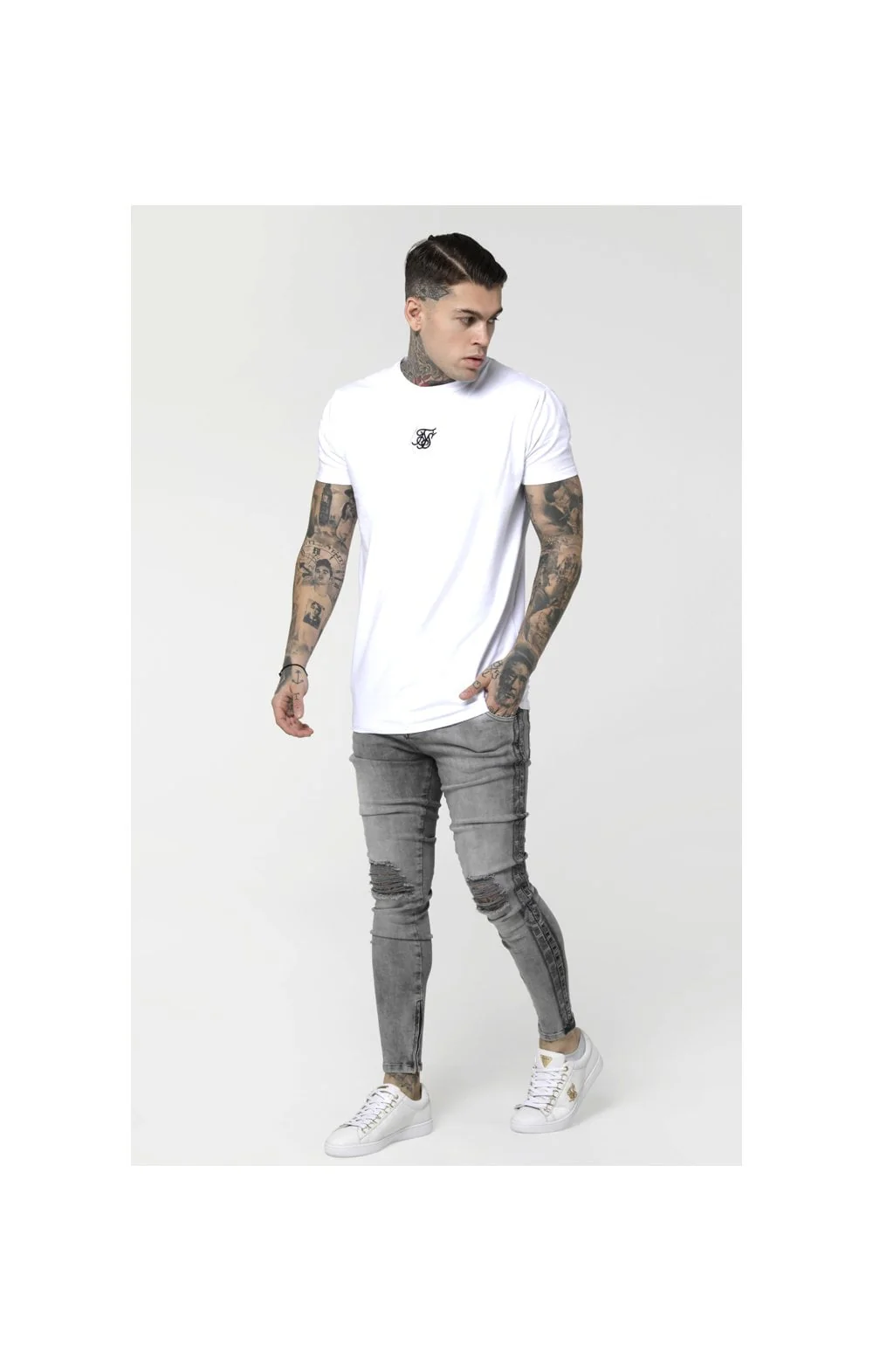 SikSilk Low Rise Cartel Denims - Snow Wash - Image 2