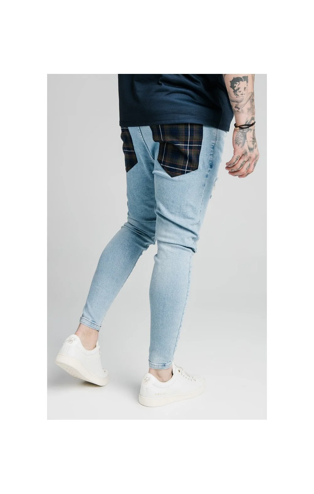 SikSilk Low Rise Jeans - Washed Blue - Image 3