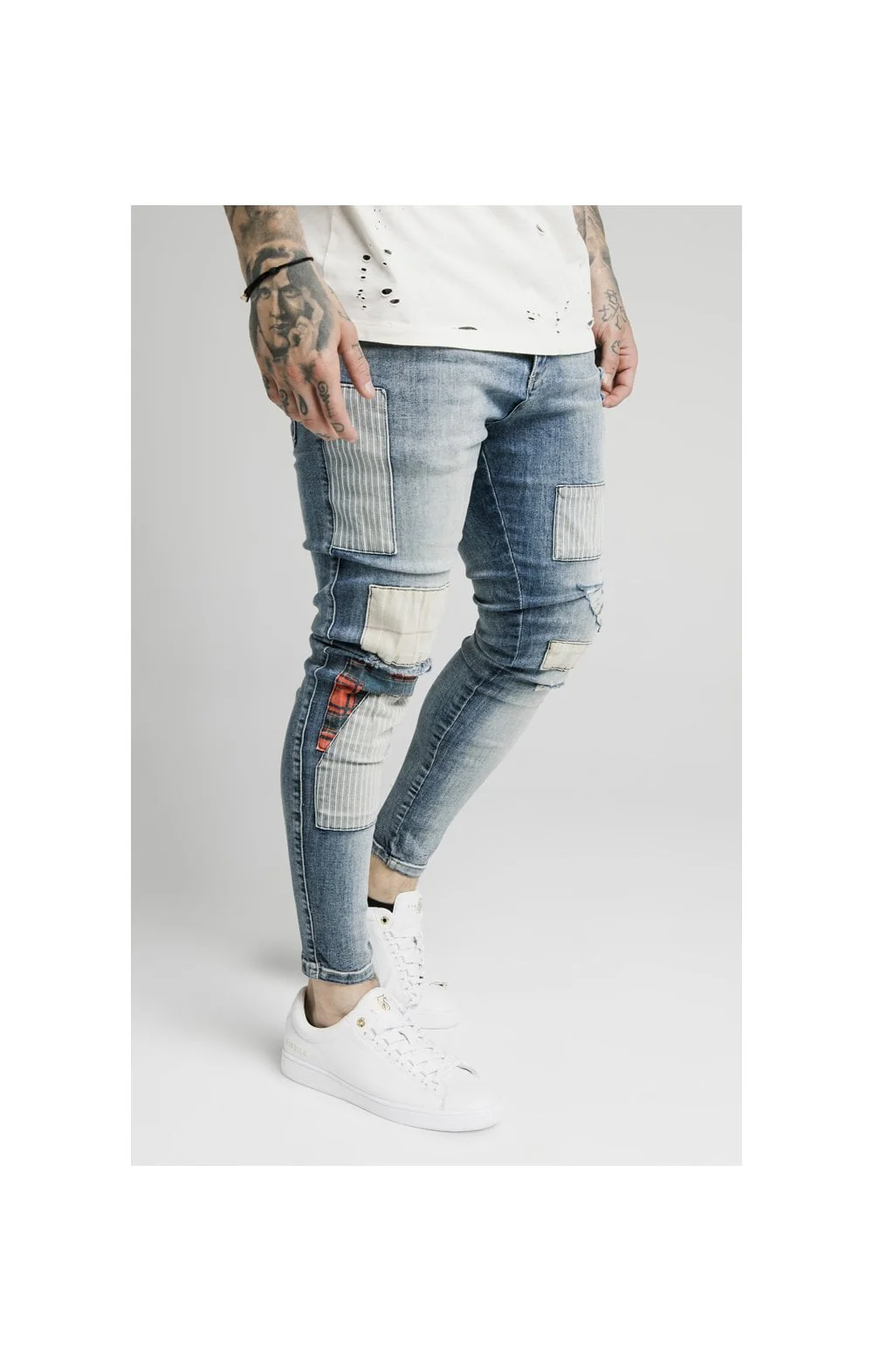 SikSilk Low Rise Fusion Jeans - Midstone