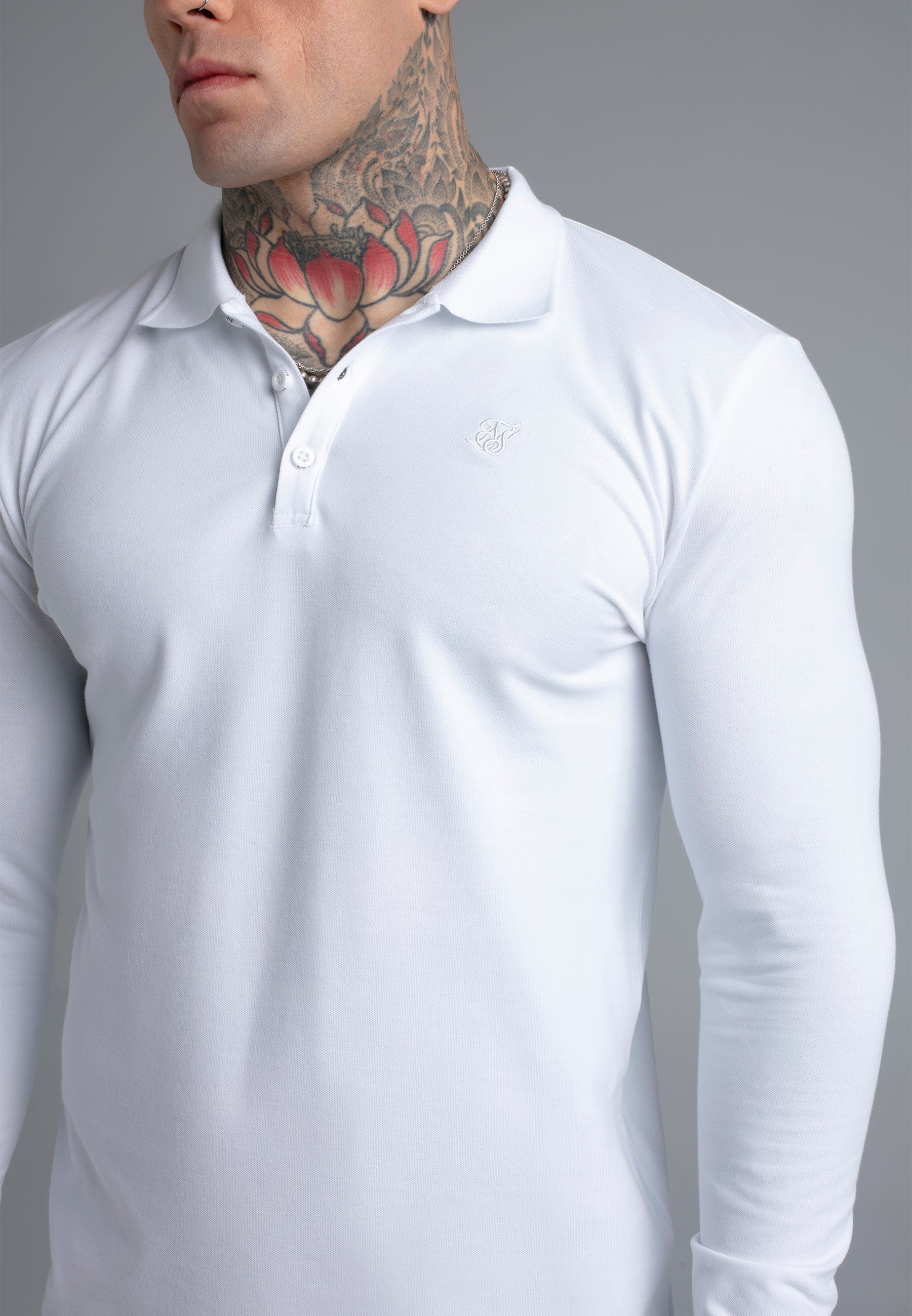 White LS Button Polo - Image 2