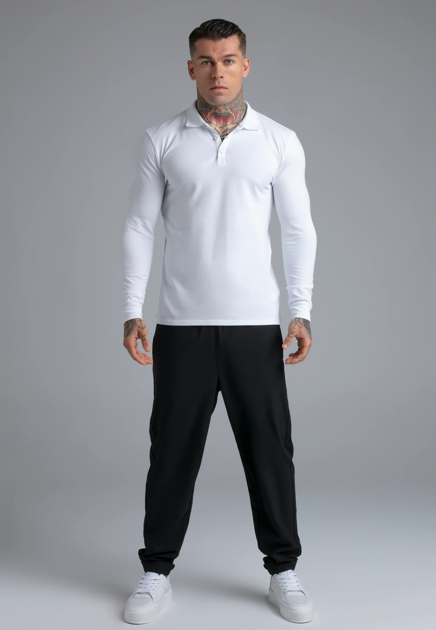 White LS Button Polo - Image 3