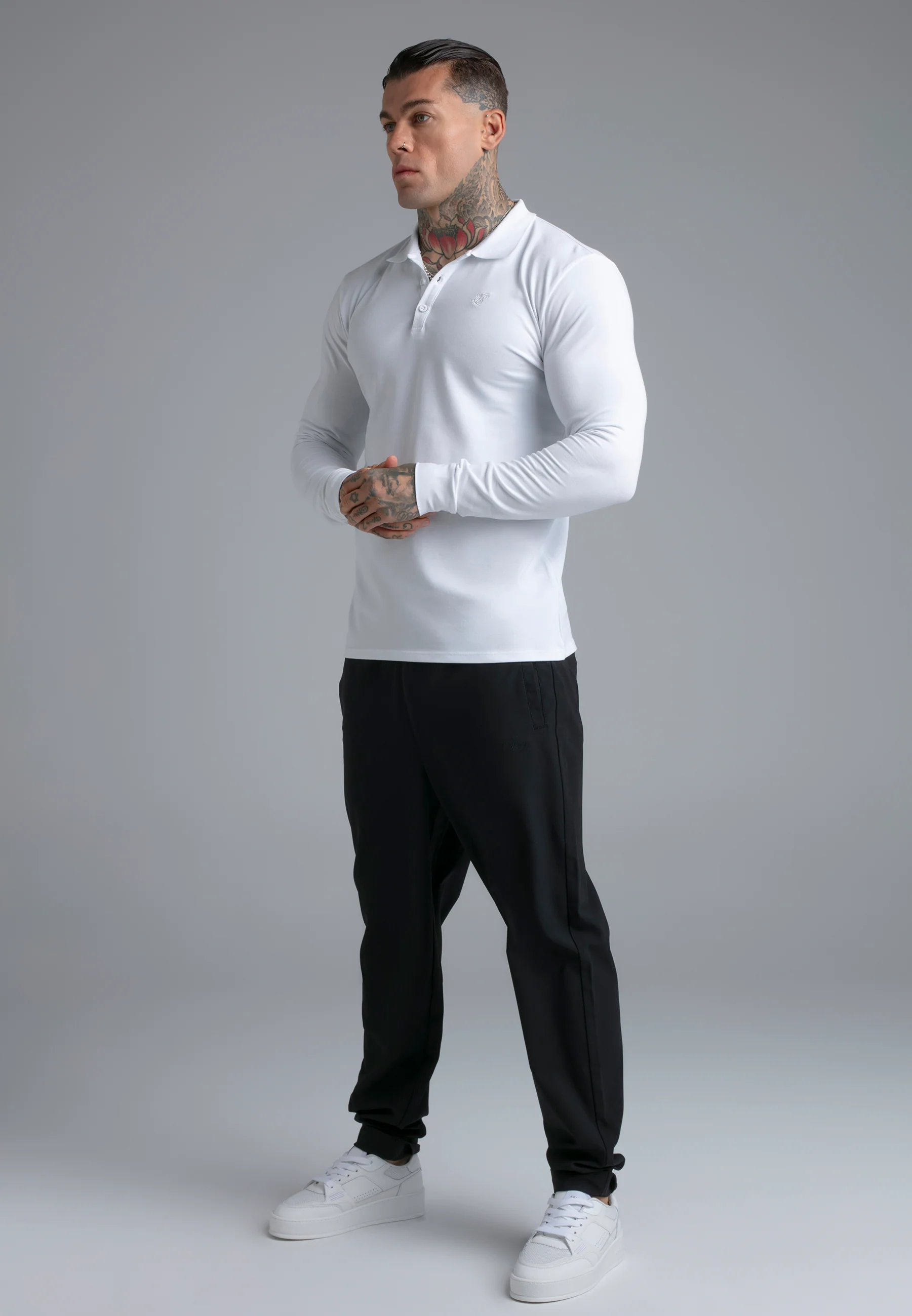 White LS Button Polo - Image 4