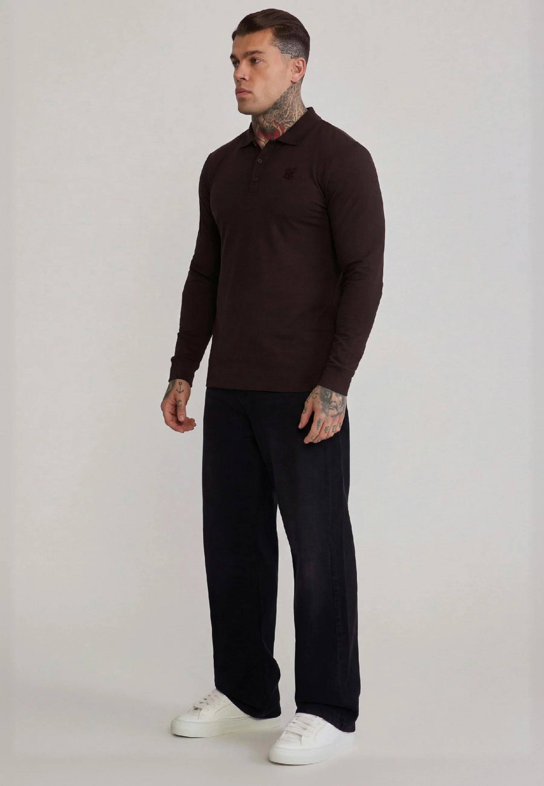 Brown LS Button Polo - Image 4