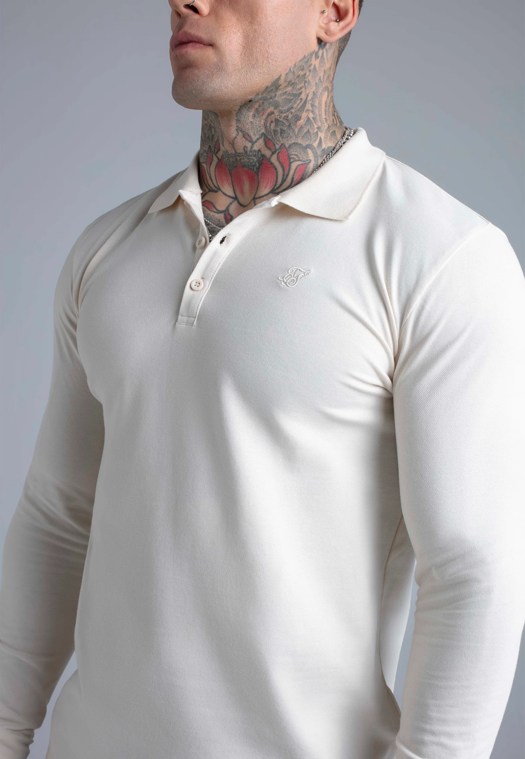 Ecru LS Button Polo - Image 2
