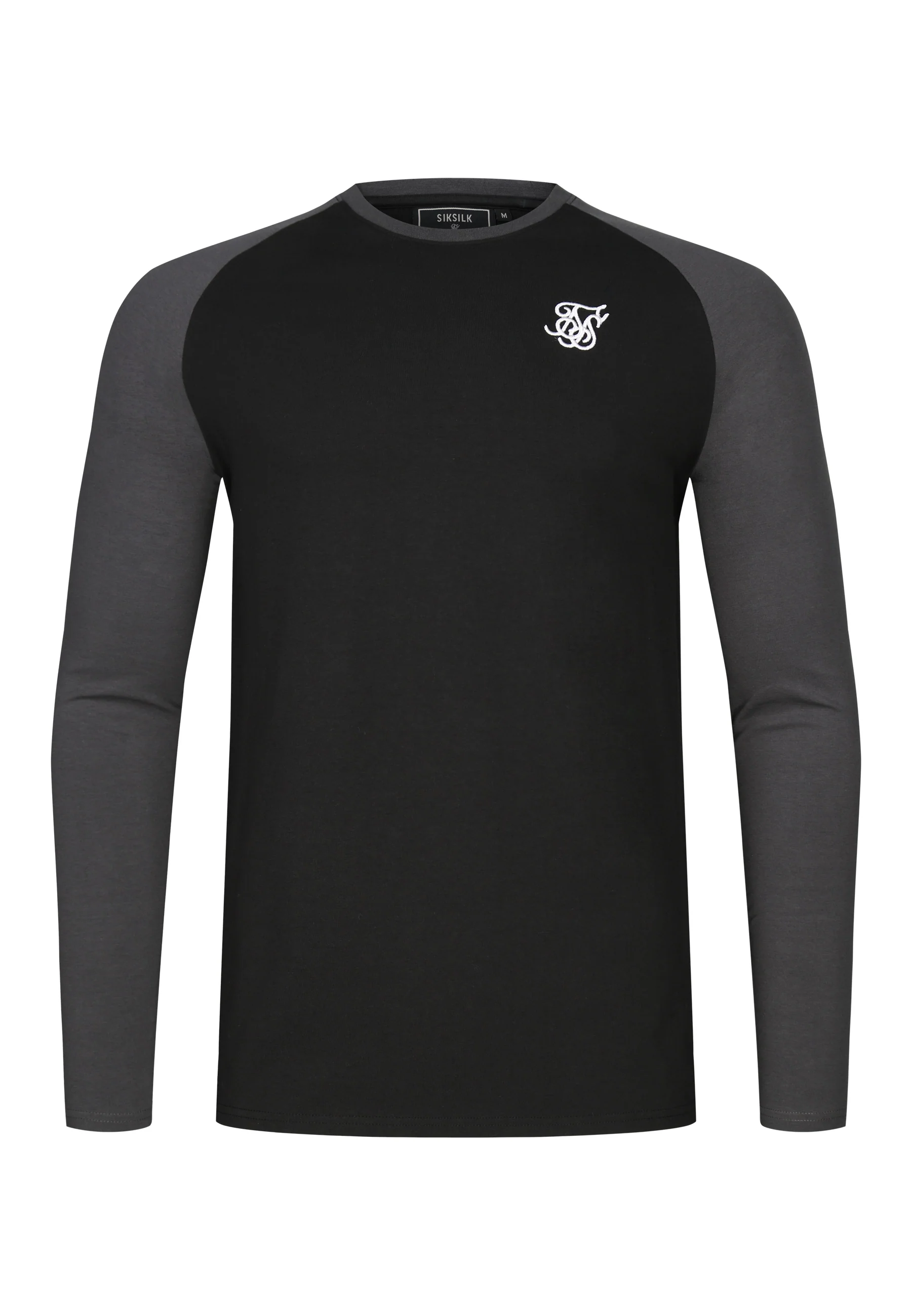Black and Grey LS Muscle Fit T-Shirt - Image 6