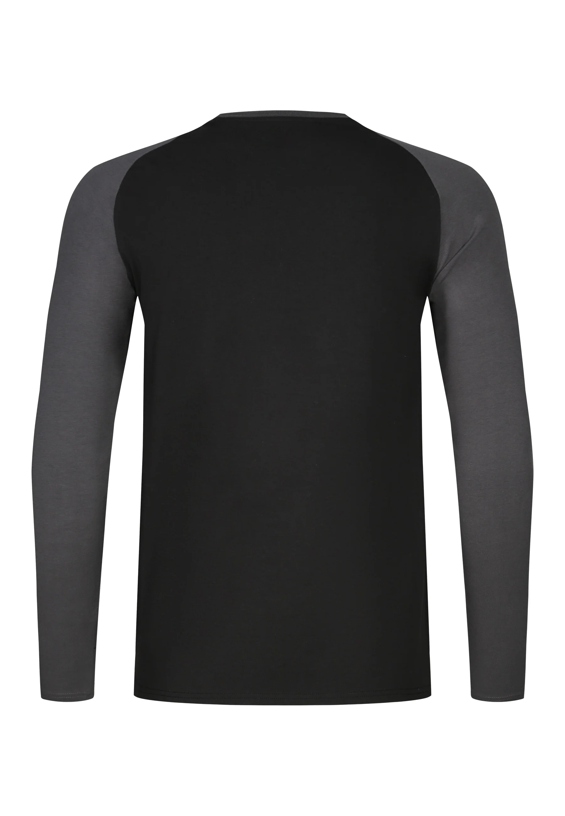 Black and Grey LS Muscle Fit T-Shirt - Image 7